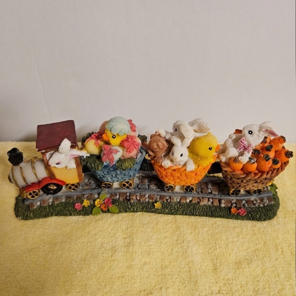 Easter Bunny Village Figurines With Bonus Collectible Rabbit Holder - Picture 6 of 9